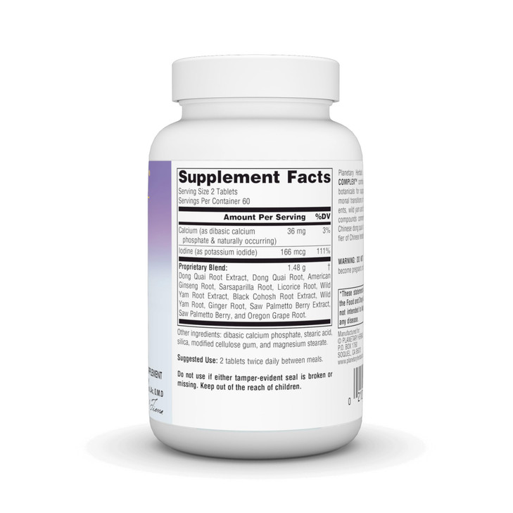 Planetary Herbals Wild Yam-Black Cohosh Complex Tablets, 120 Count