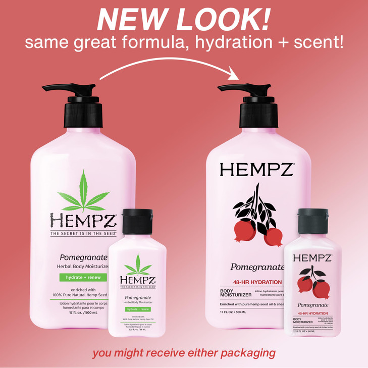 HEMPZ Body Lotion - Pomegranate - Bright Citrus - Daily Moisturizing Cream - 17oz