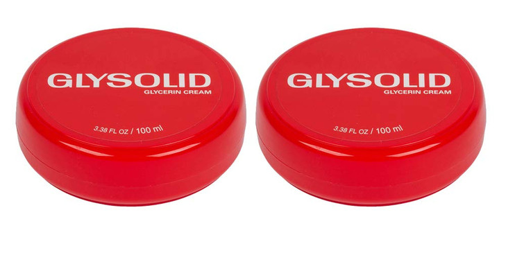 Glysolid Glycerin Skin Cream - Thick, Smooth, and Silky - Trusted Formula for Hands, Feet and Body 3.38 fl oz (100ml Jar) - 2pack