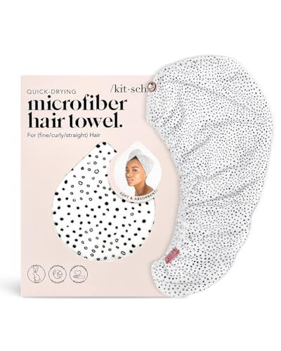 Kitsch Microfiber Hair Towel Wrap for Women - Microfiber Towel, Super Absorbent, Quick Dry, Anti-Frizz - for Long and Short Hairs, Turbans for Women,