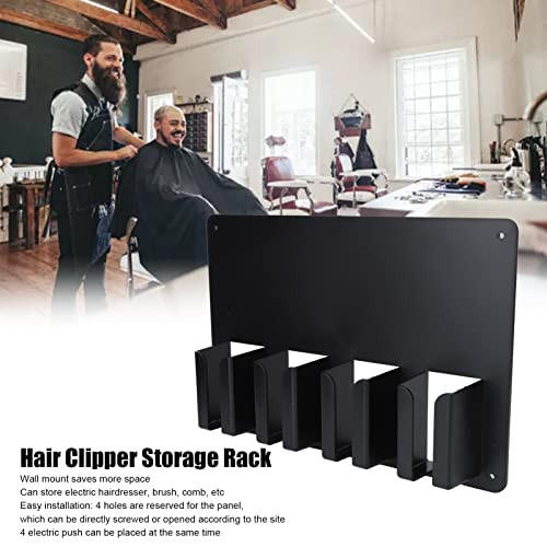 ZJchao Hair Clipper Holder, Wall Mount Large Storage Space Hair Clipper Storage Rack Barber Work Station Clipper Holder for Home Hair Salon