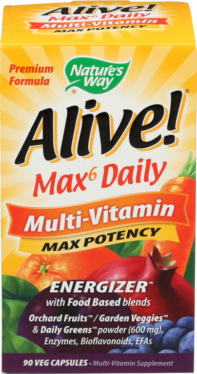 Nature's Way Alive! Max 6 Daily Multi-Vitamin 90 Veg Capsules