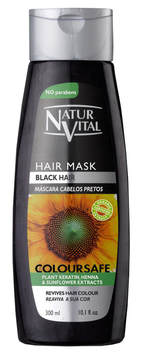Colouring Hair Mask - Repairs and Colours - 300 Ml/Natural & Organic. (Black Hair)