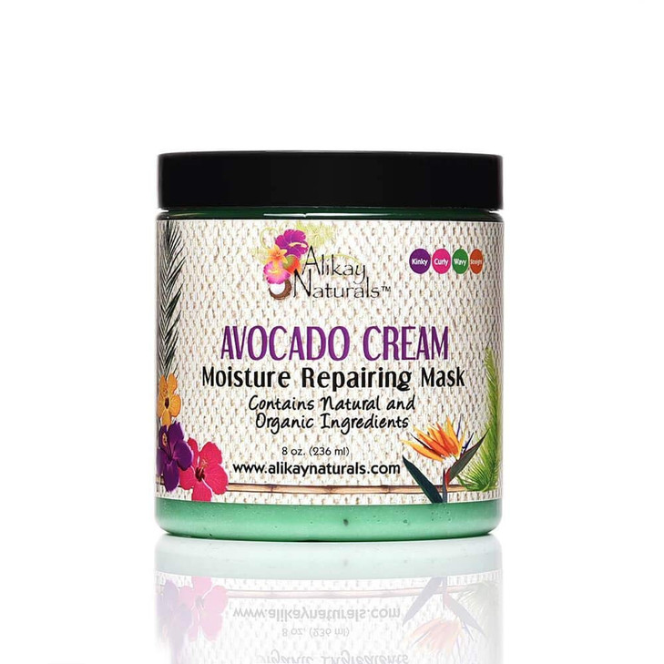 Alikay Naturals Avocado Moisture Cream Hair Mask Hair Cream With Beta-Carotene Vitamins B, C, E & Healthy Fats| 8 Oz