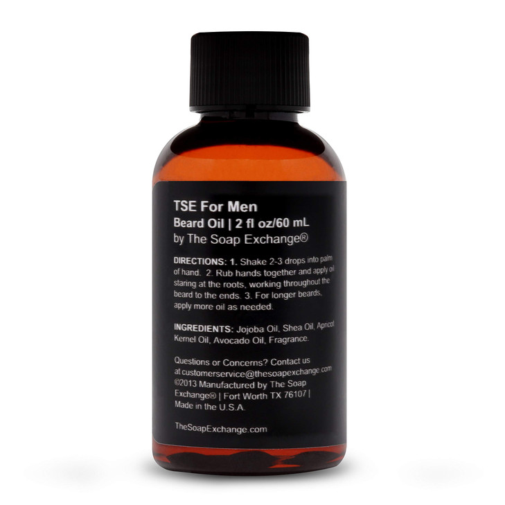 TSE for Men Beard Oil - Black Tux Scent - Hand Crafted 2 fl oz / 60 ml Deep Conditioner, Nourishing Softener, Natural Ingredients, Stop Itching, Made