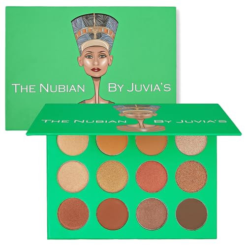 Juvia's Place Palette The Nubian - Golds, Coppers, Browns and Nudes, Shades of 12, Matte & Shimmer Shades, Pigmented Makeup Palette Eye Color & Shine
