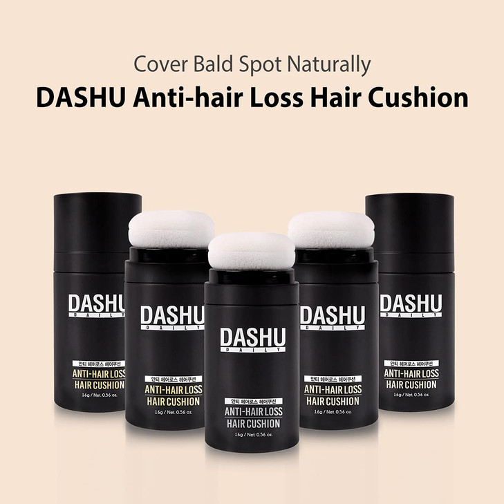 DASHU Daily Hair Cushion for Hair Fall | Hair Fibers for Thinning Hair Temporary Hair Color for Gray Hair Coverage Root Concealer Hairline Powder | W