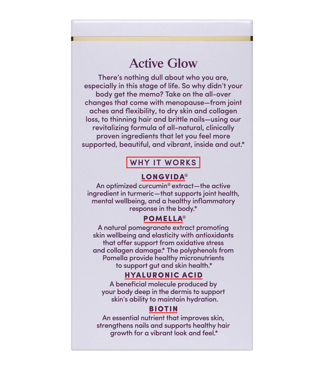 Womaness Active Glow Hair Skin and Nails Vitamins for Women - Hair Growth Vitamins with Hyaluronic Acid - Biotin and Curcumin - Nail Care, Joint Supp