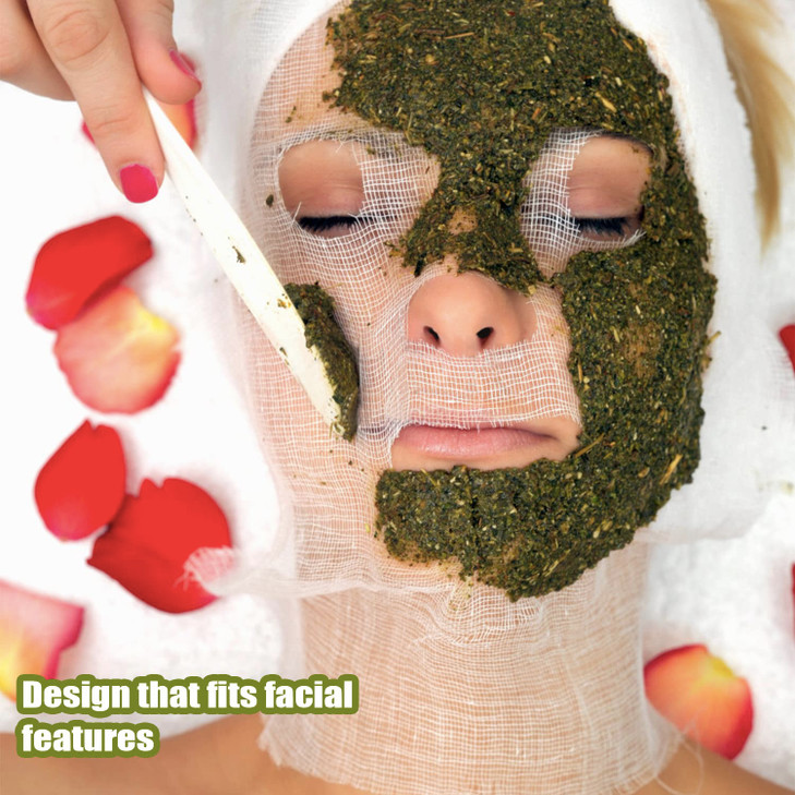 Soft High Frequency Gauze Face Pads - 200 Pack White Net Face Mask, Skin Care Mask Fiber Paper Sheet for Women Girls Beauty Salons Home Facial Natura