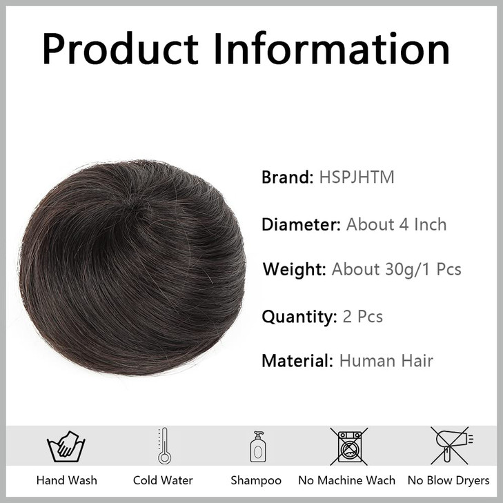 HSPJHTM 2 PCS Hair Bun Extensions Wig Accessory Updo Hairpieces Hair Scrunchies Updo Hair Pieces Bun Extension Ponytail Messy for Women Girls - Black