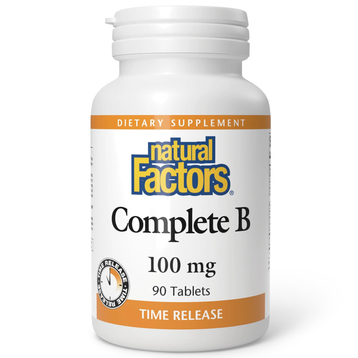 Natural Factors, Complete B 100 mg, Time Released Support for a Healthy Mood, Energy Levels, Skin, Hair and Vision, 90 tablets (90 servings)