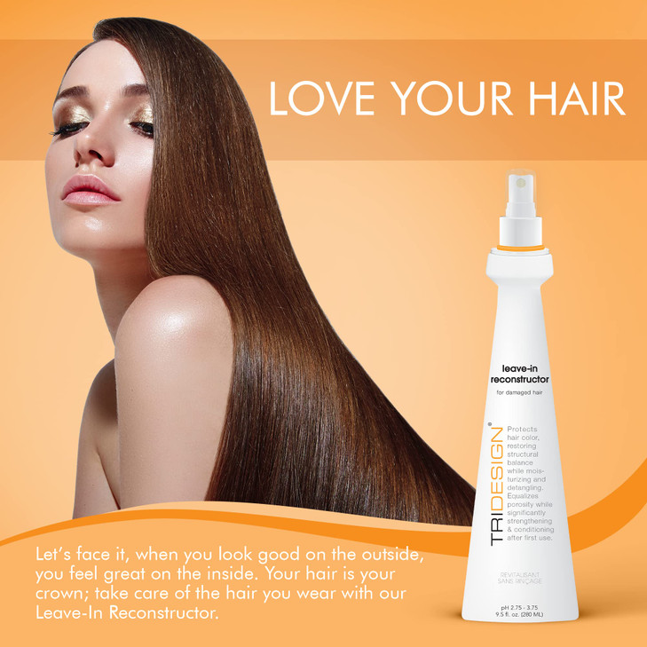 TRIDESIGN Leave-In Reconstructor  Leave In Conditioner Spray and Hair Detangler Spray for All Hair Types  Hydrating and Moisturizing Formula for Fr