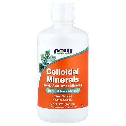 NOW Foods Supplements, Colloidal Minerals Liquid, Plant Derived, Essential Trace Minerals, 32-Ounce