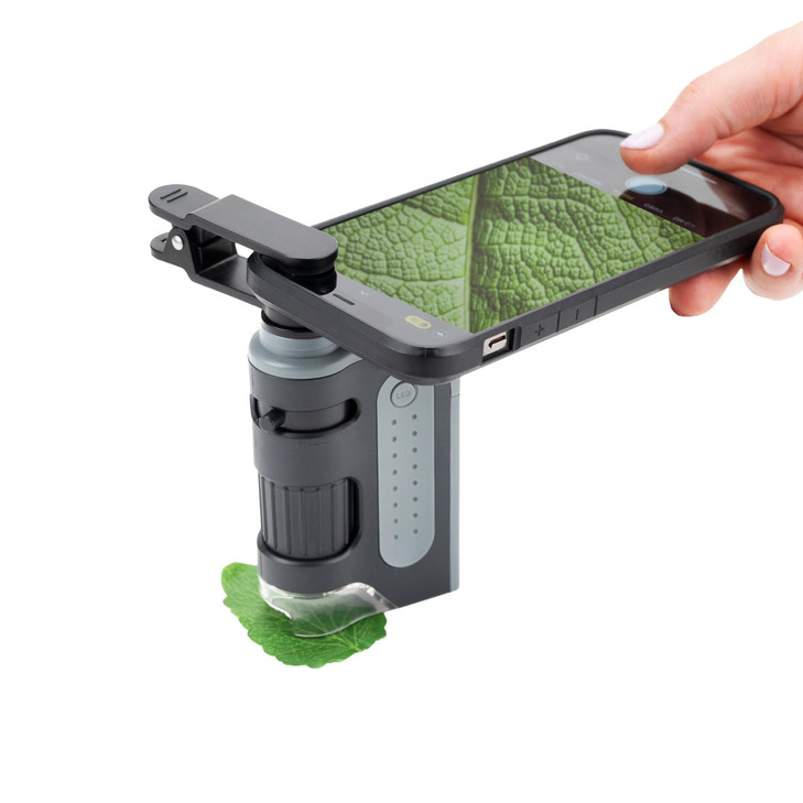 Carson MicroBrite Portable Digital Pocket Microscope for Kids or Adults, Accurate 60x-120x Zoom, Handheld Microscope with Phone Clip & Smartphone App