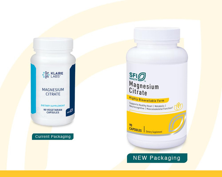 Klaire Labs SFI Health Magnesium Citrate Supplement - Highly Bioavailable Magnesium Mineral Supplements for Healthy Energy, Muscles, Nerves, Bones &