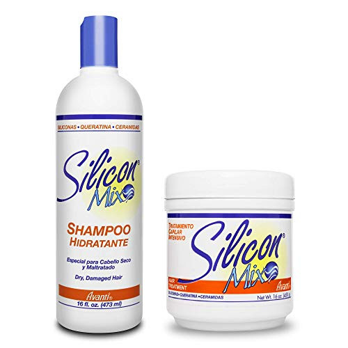 Silicon Mix Hair Treatment & Shampoo 16 oz Combo  Deep Conditioner & Intensive Treatment for Dry, Damaged & Brittle Hair  Moisturizing Formula to R