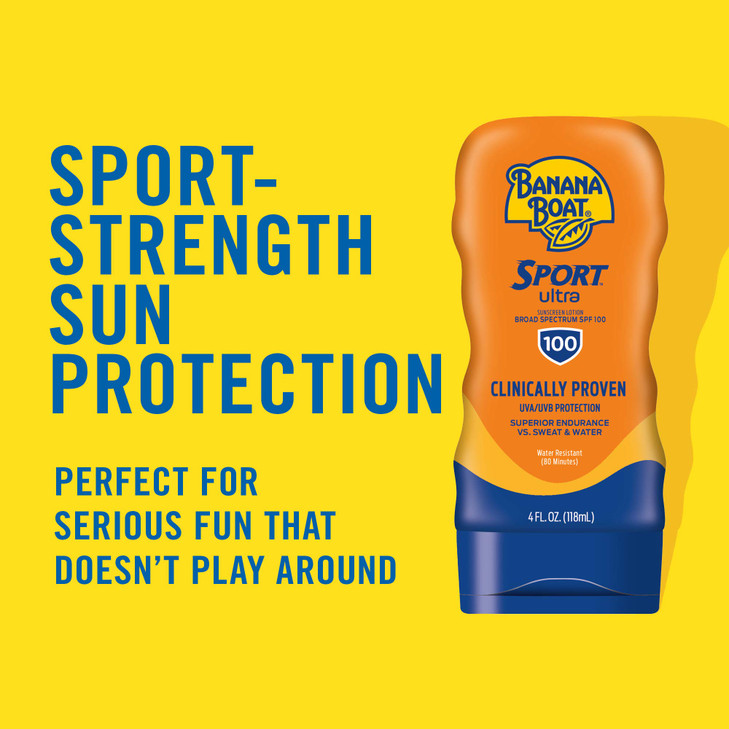 Banana Boat Sport Ultra SPF 100 Sunscreen Lotion, 4oz | Banana Boat Sunscreen Lotion SPF 100, 4oz each Twin Pack