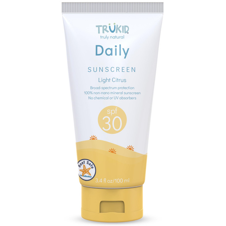 TruKid Daily Mineral Sunscreen SPF 30 - All Natural Kids & Baby Sunscreen for Face & Body, Non-Toxic Zinc Oxide Sunblock Protection for Sensitive Ski