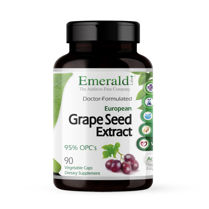 EMERALD LABS European Grape Seed Extract - Antioxidant & Immune Support Supplement - Supports Healthy Blood Flow - 90 Vegetable Capsules (90-Day Supp