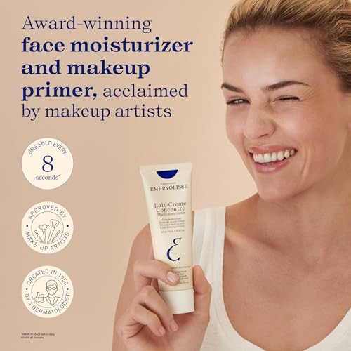 Embryolisse Lait-Crème Concentré, Multifunction Daily Face Moisturizer and Makeup Primer, Suitable for All Skin Types. French Face Cream With Shea Bu