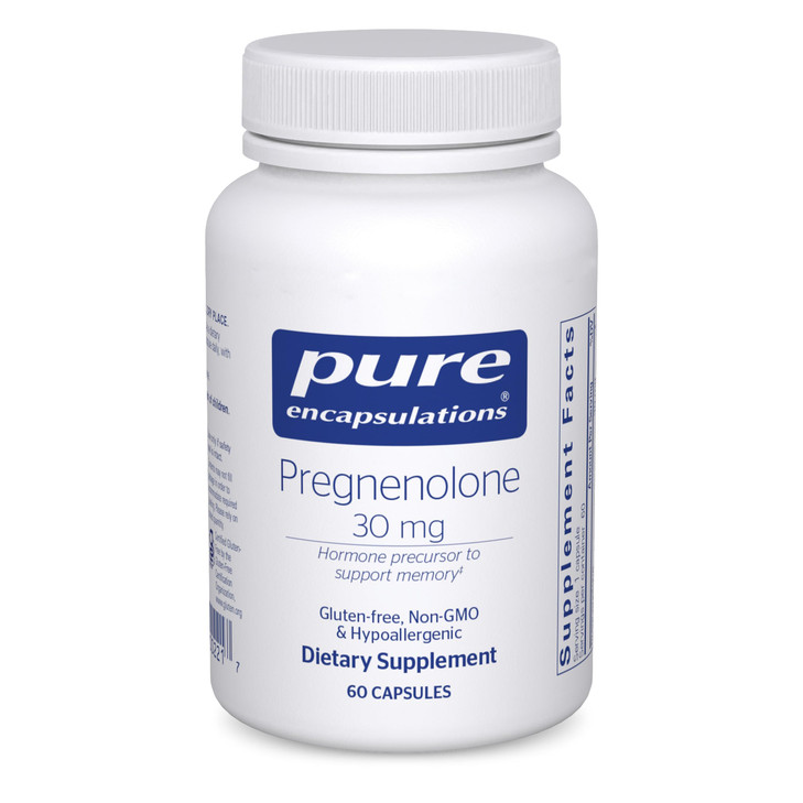 Pure Encapsulations Pregnenolone - 30 mg - Hormone Support - Memory Support & Brain Supplement - Gluten Free & Vegan - 60 Capsules