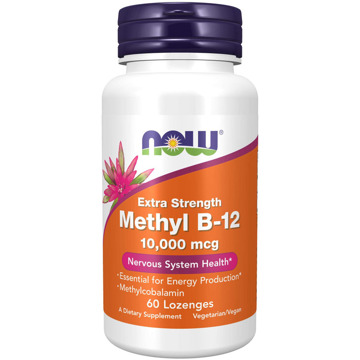 NOW Foods Supplements, Methyl B-12 (Methylcobalamin) 10,000 mcg, Nervous System Health*, 60 Lozenges