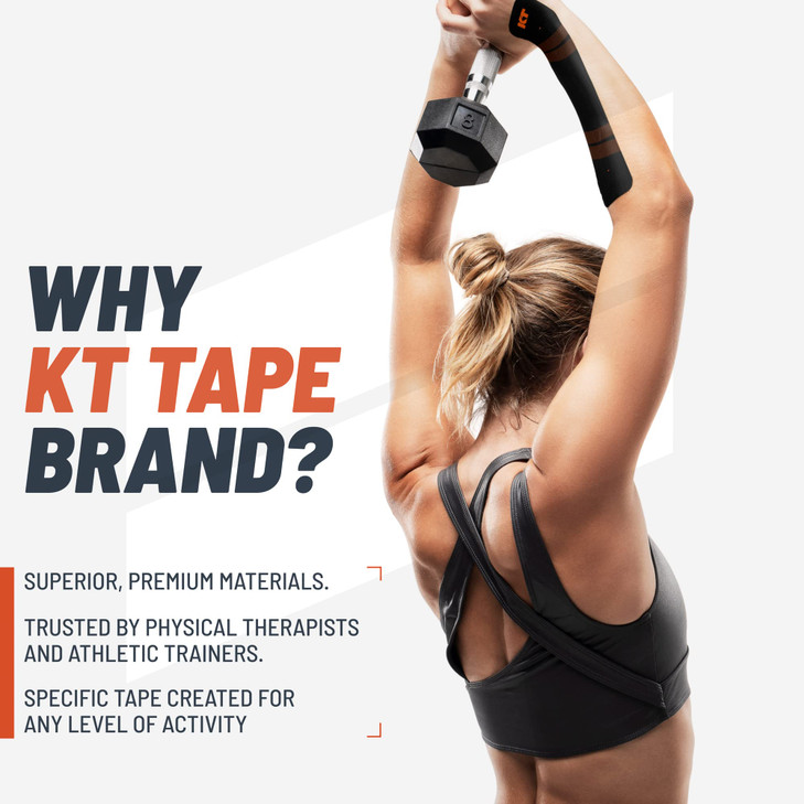 KT Tape, Pro Synthetic Kinesiology Athletic Tape, 20 Count, 10 Precut Strips, Rage Red