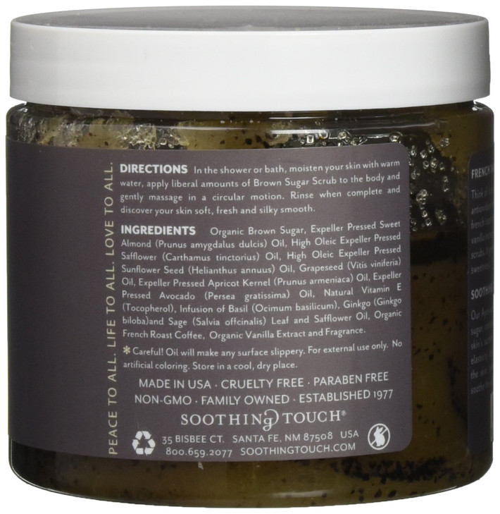 Soothing Touch, French Vanilla Latte Organic Brown Sugar Scrub, 16 oz