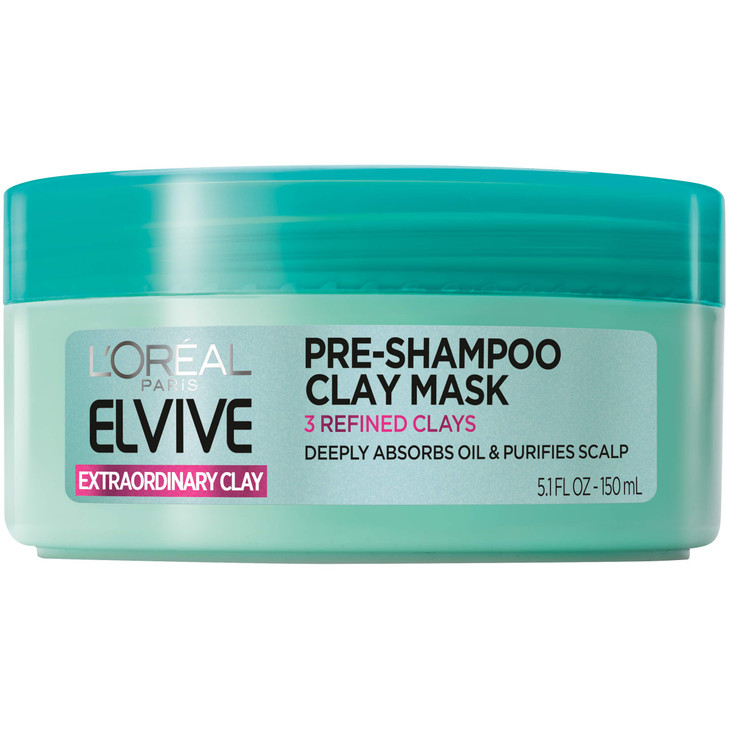 L'Oréal Paris Elvive Extraordinary Clay Pre-Shampoo Mask, 5.1 fl. oz. (Packaging May Vary)