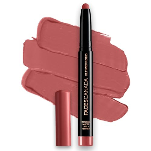 FACESCANADA Ultime Pro HD Intense Matte Lipstick + Primer - Tea Rose (Nude) | 9 Hour Long Lasting Lip Color | Lightweight & Smudge Proof Matte Finish