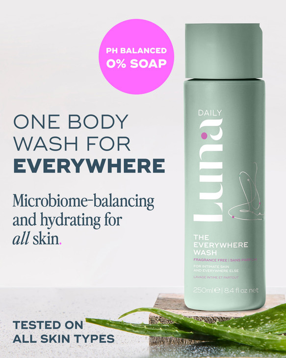 Luna Daily Feminine Wash, Fresh Jasmine & Ylang Ylang Scent | pH-Balanced Body Wash for Women | Moisturizing Aloe Vera & Prebiotics | Sensitive Daily