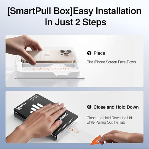 SMARTDEVIL 3 Pack Tempered Glass for iPhone 16 Pro Max Screen Protector, Military-Grade Shatterproof Protection, 9H Hardness, Fast & Easy Installatio