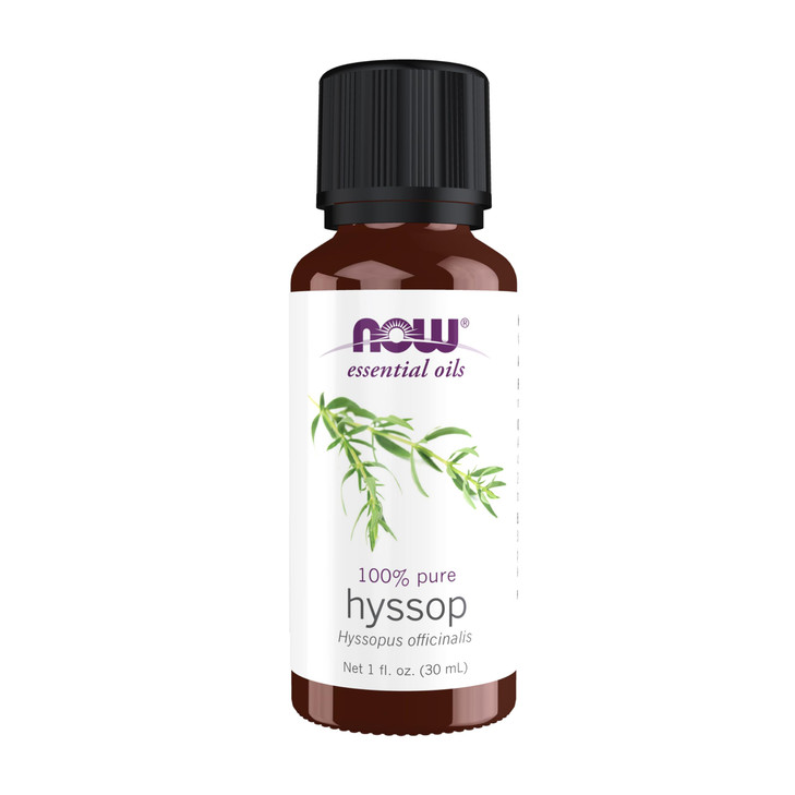 NOW Essential Oils, Hyssop Oil, Purifying Aromatherapy Scent, Steam Distilled, 100% Pure, Vegan, Child Resistant Cap, 1-Ounce