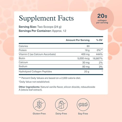 Youtheory Collagen Powder - Hydrolyzed Collagen Peptides with Vitamin C - Supports Healthy Bones, Joints & Immune System* - Vanilla - 10 oz (12 Servi