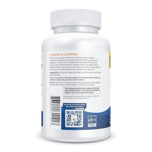Nordic Naturals Vitamin D3 Gummies, Wild Berry - 120 Gummies - 1000 IU Vitamin D3, 1.4 mg Iron - Great Taste - Healthy Bones, Mood & Immune System Fu