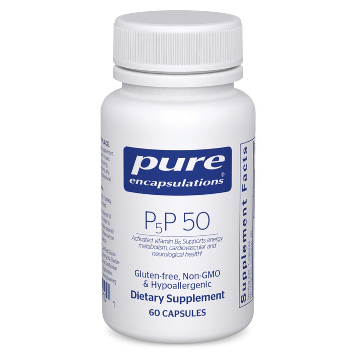 Pure Encapsulations P5P 50 - Active Vitamin B6 - Supports Energy Metabolism & Brain Health* - Gluten Free & Non-GMO - 60 Capsules
