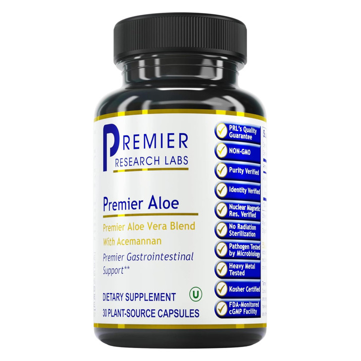 Premier Research Labs Premier Aloe - Aloe Vera Capsules, Aloe Vera Supplement, Acemannan, Aloe Pills for Digestive Health & Immune Support, Aloe Gel