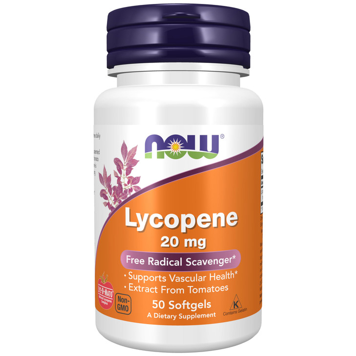NOW Supplements, Lycopene 20 mg with Natural Extract from Tomatoes, Free Radical Scavenger*, 50 Softgels