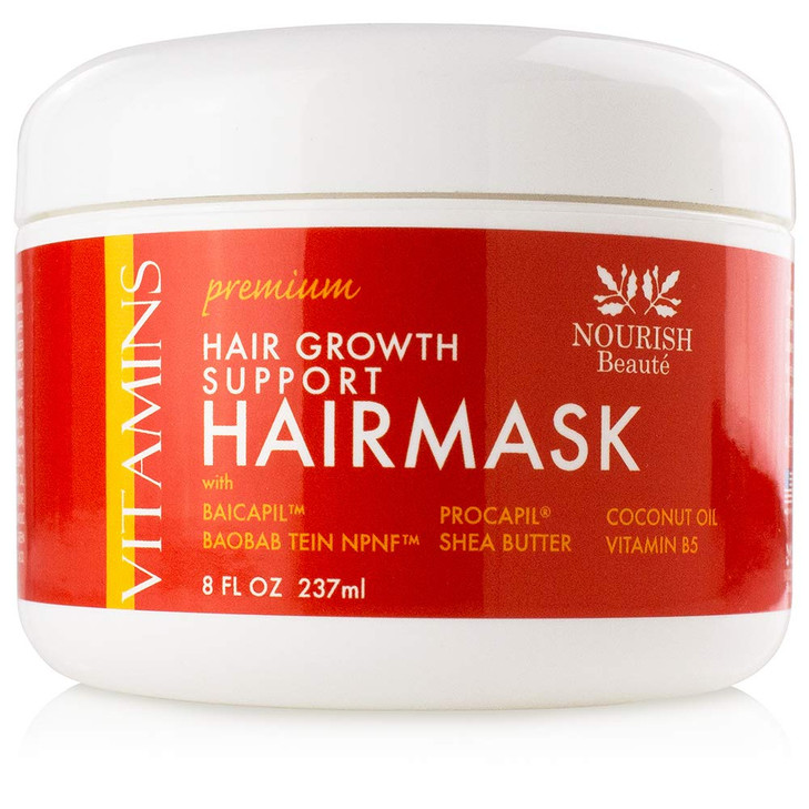 Nourish Beaute Premium Hair Mask for Hair Loss and Deep Conditioning to Promote Hydration and Regrowth on Dry Damaged Hair for Men and Women, 8 Ounce