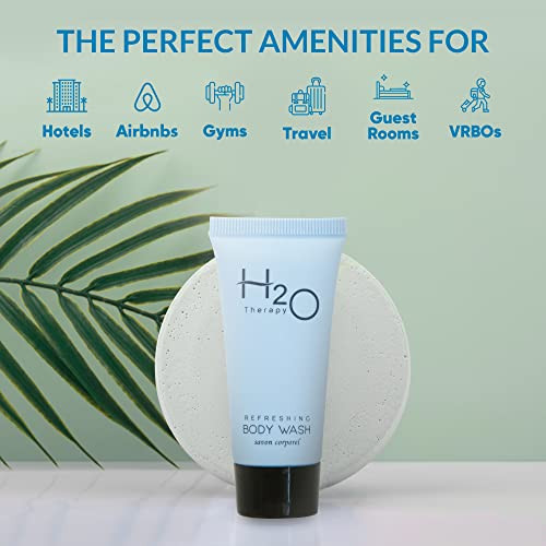 Travel Size Hotel Body Wash 20 Count 0.85 oz Bottles Guest Amenities for Hotels Vacation Rentals and Short Term Rentals Paraben Free Green Tea Scent