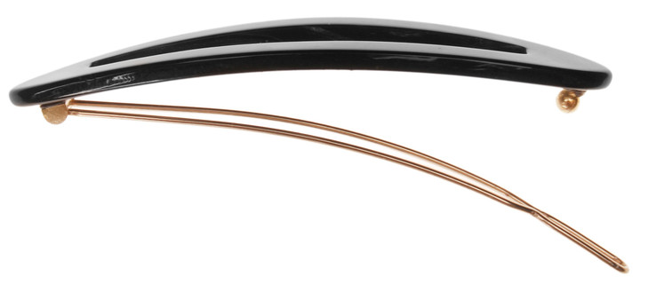 France Luxe Sliver on Tige Boule Barrette - Nacro Black
