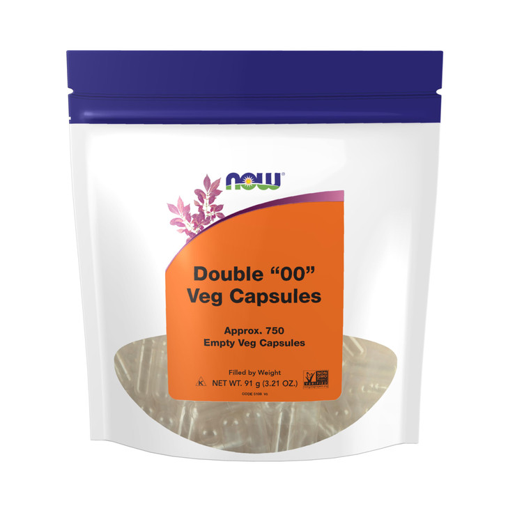 NOW Foods Supplements, Empty Vegetarian Capsules, Double "00", Filled by Weight, Non-GMO Project Verified, 750 Veg Capsules