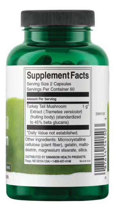 Swanson Turkey Tail Mushroom - Herbal Supplement Promoting Immune System & Cellular Health - Natural Formula Promoting Liver Function & Defense - (12