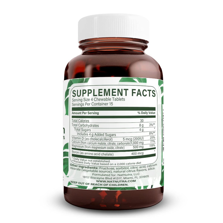 Natural Nutra Chewable Calcium Supplement for Bone Strength, Promotes Muscle Health, Helps Enhance Teeth Health, Support Nerve Health, and Cardiovasc
