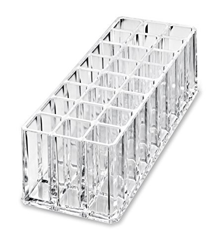 BY ALEGORY Acrylic Eye Mascara Organizer Makeup Storage Organization Refillablle Container Beauty Display Case 24 Space to Organize Tall Eye Lash Mas