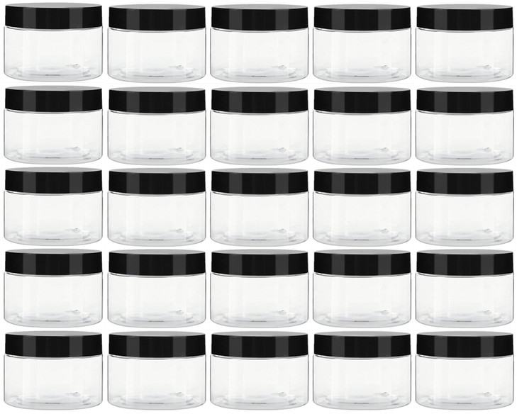 TUZAZO 4 Oz Plastic Container Jars with Lids BPA Free, 24 Pack Empty Round Clear Cosmetic Slime Jars for Lotion, Cream, Ointments, Body Butter, Makeu