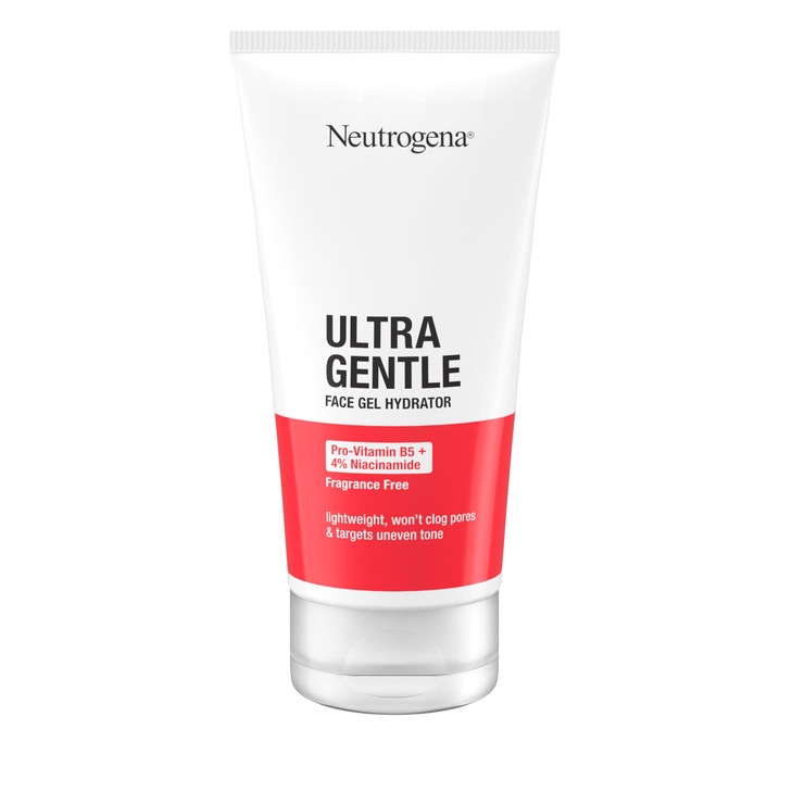 Neutrogena Ultra Gentle Face Gel Hydrator with Pro-Vitamin B5 & 4% Niacinamide Designed for Acne-Prone Skin, Lightweight Gel Cream Targets Uneven Ski