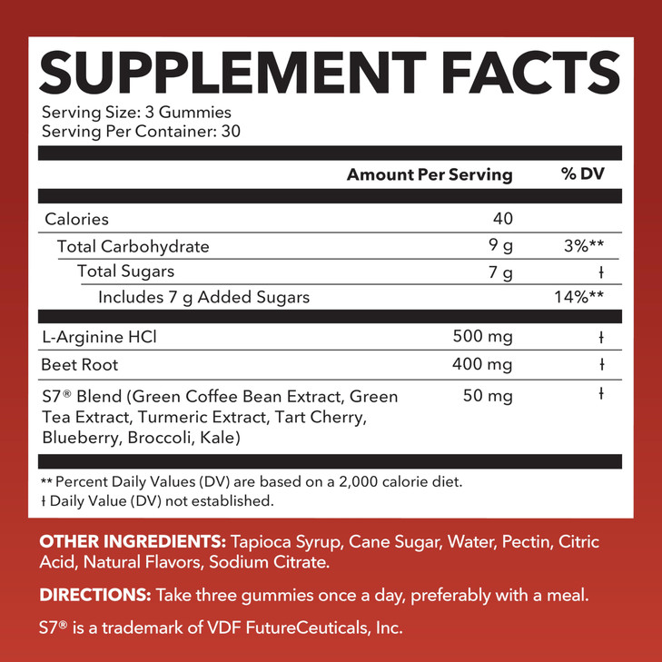 Nitric Oxide Gummies for Men and Women with L-Arginine and Beet Root - NO Gummies for Endurance and Recovery - 90 Count - Green Apple and Cinnamon Fl