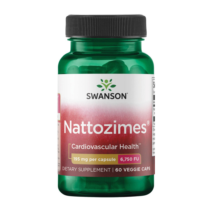 Swanson Triple-Strength Nattozimes 195 Milligrams/6750 Fu 60 Veg Capsules Enzyme