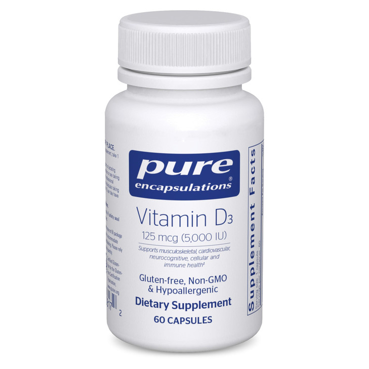 Pure Encapsulations Vitamin D3 125 mcg (5,000 IU) - Supplement to Support Bone, Joint, Breast, Heart, Colon, and Immune Health* - with Vitamin D - 60